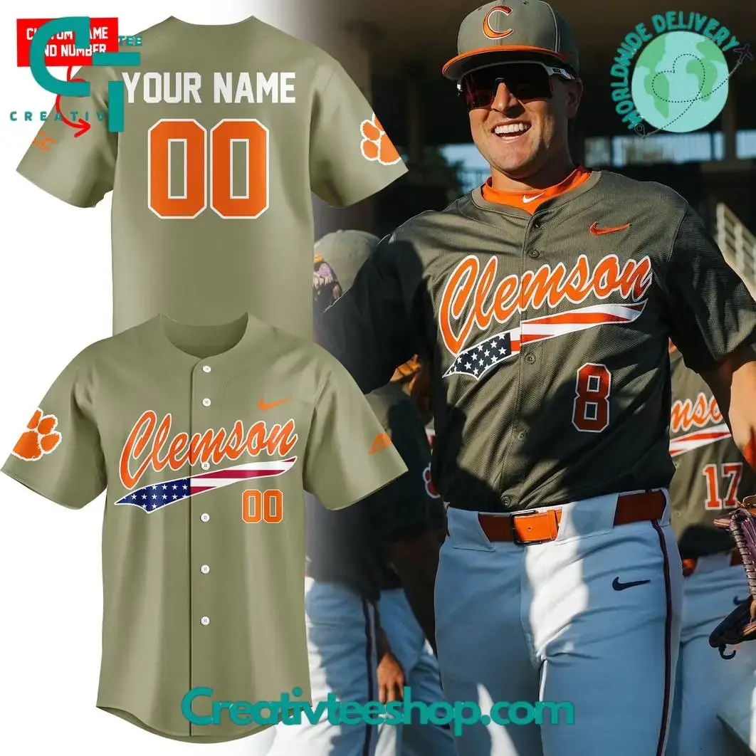 Clemson Tigers Baseball Military Appreciation Baseball Jersey Image
