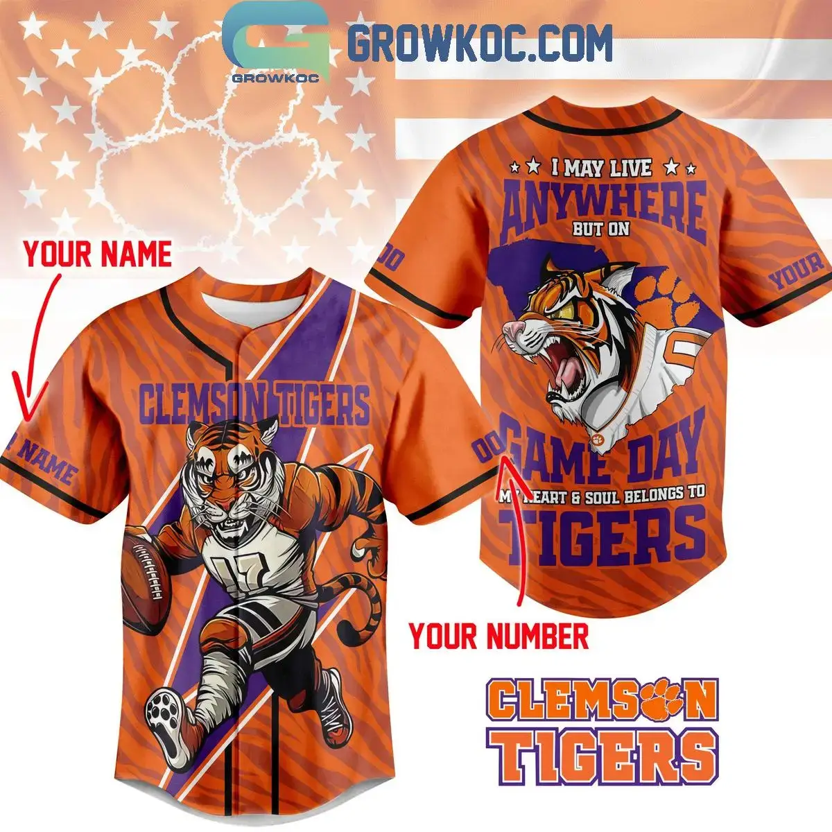Clemson Tigers My Hearts & Soul Belongs To Tigers Jersey Image