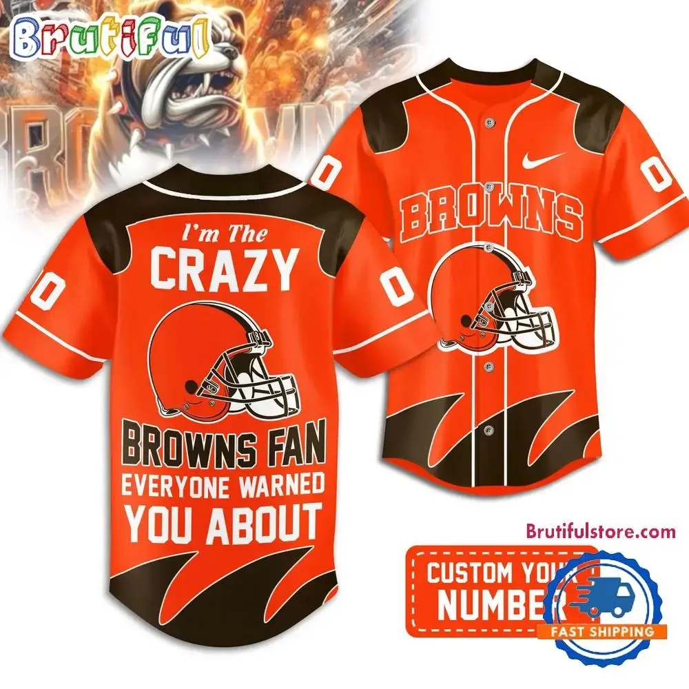 Cleveland Browns 2026 NFL Crazy Football Fan Personalized Jersey Shirt Image