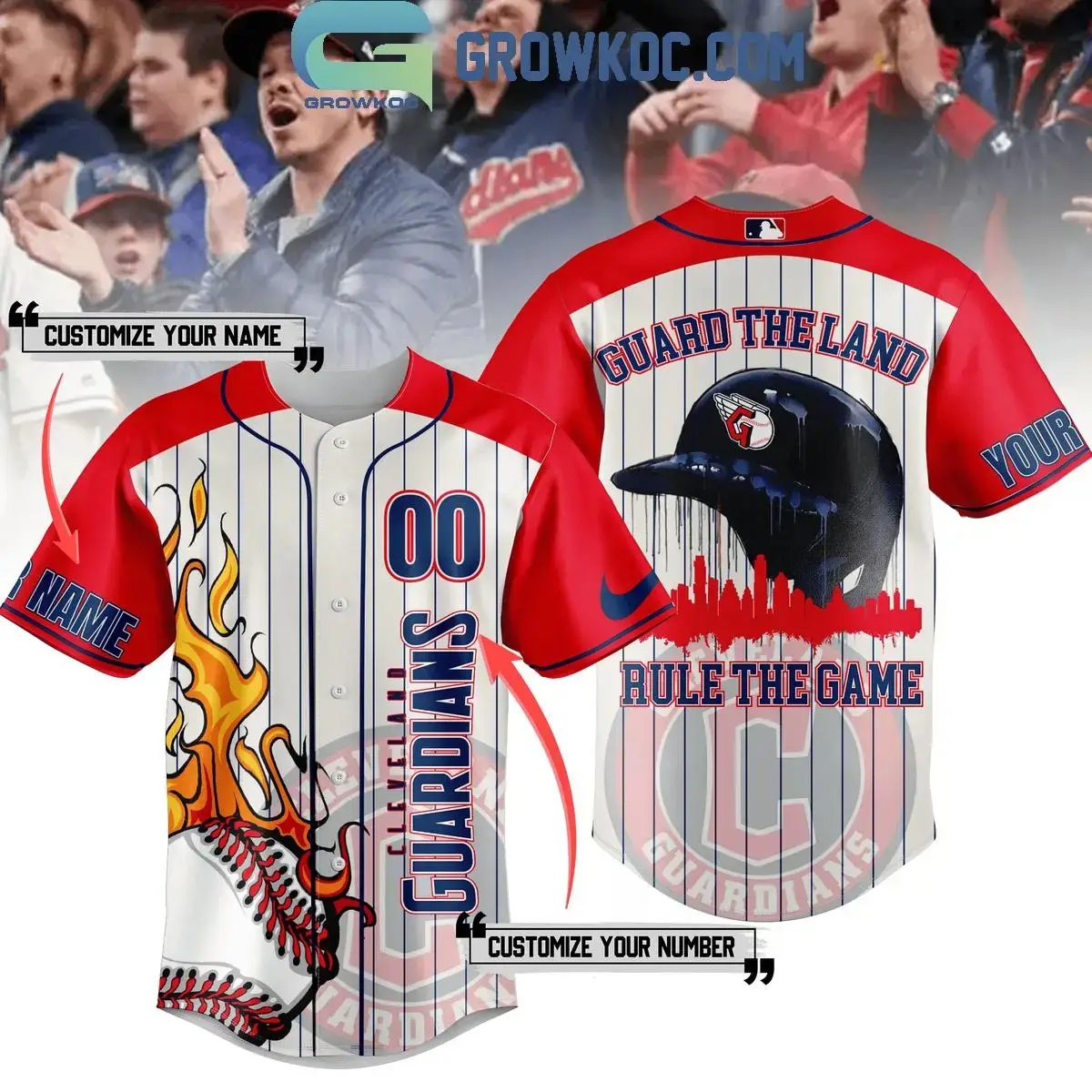 Cleveland Guardians Guard The Land Rule The Game Baseball Jersey Image