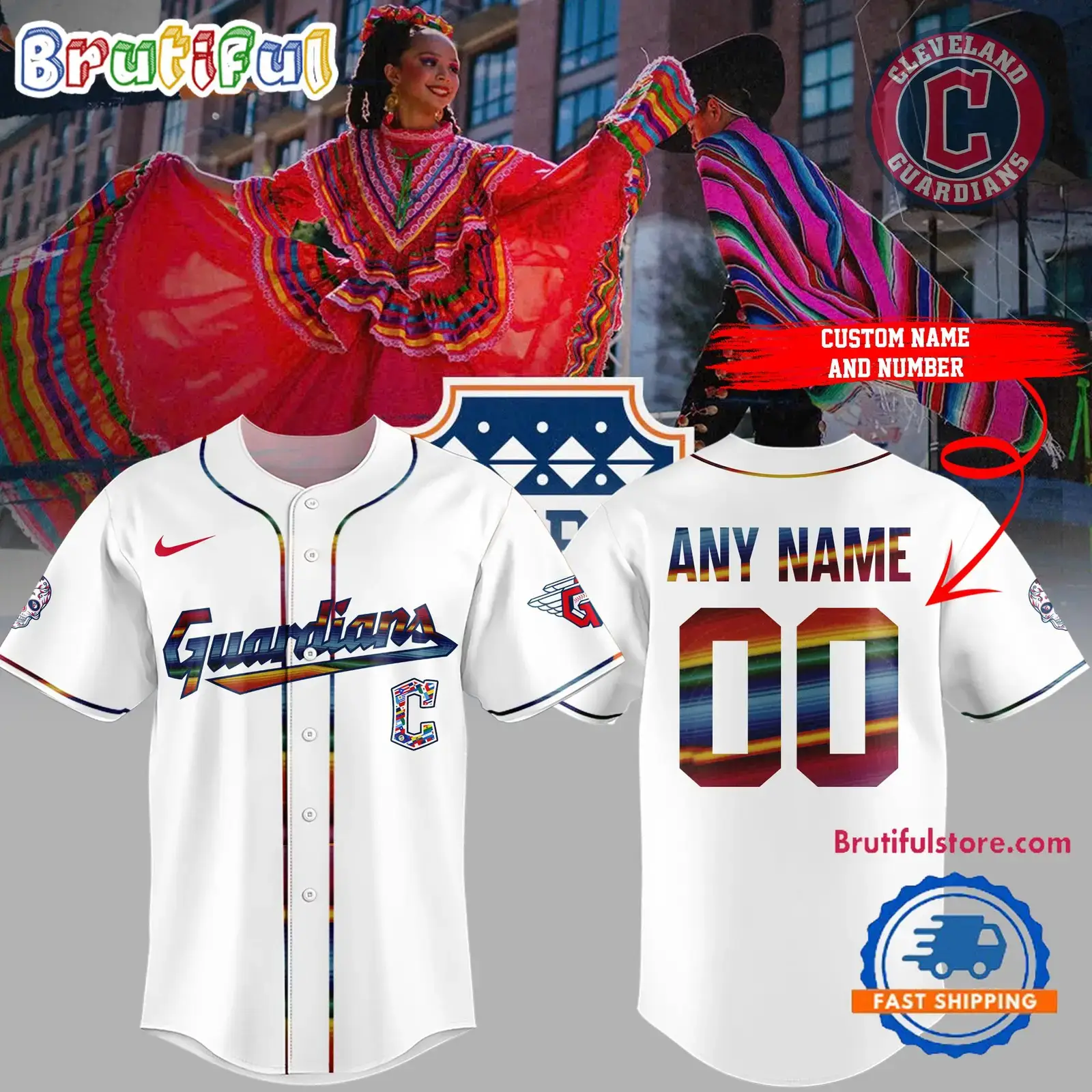 Cleveland Guardians Hispanic Heritage Month 2024 Baseball Jersey Image