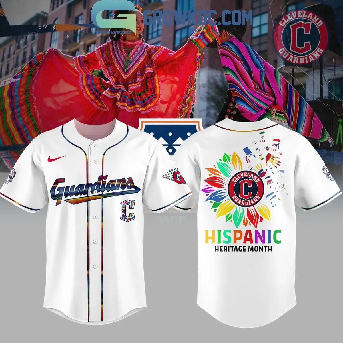 Cleveland Guardians Hispanic Heritage Month 2024 Baseball Jersey Image