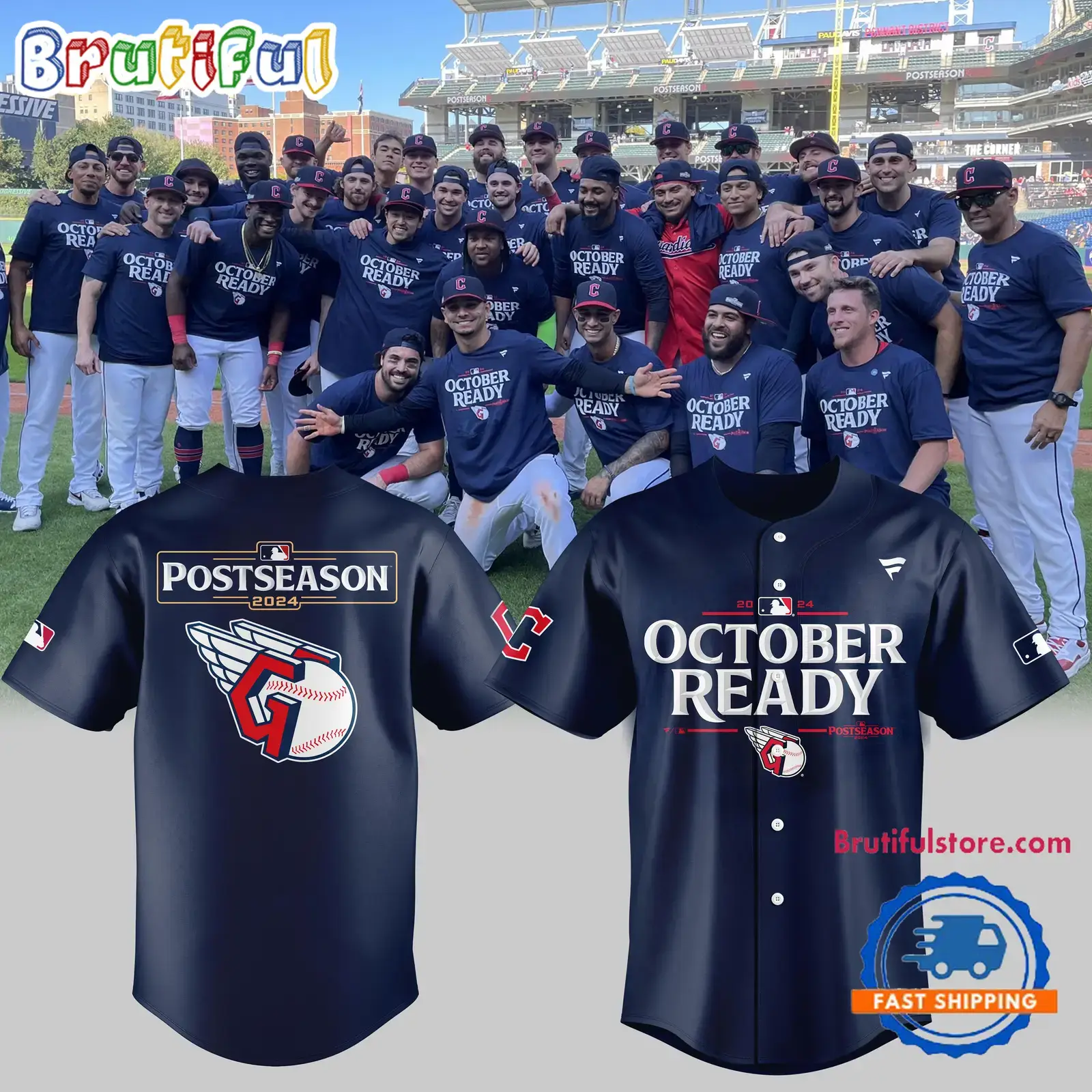 Cleveland Guardians October Ready Postseason 2024 Jersey Shirt Image