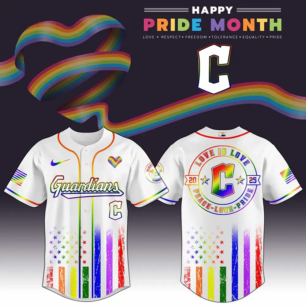 Cleveland Guardians x Happy Pride Month 2025 Baseball Jersey Cleveland Guardians Merch Image