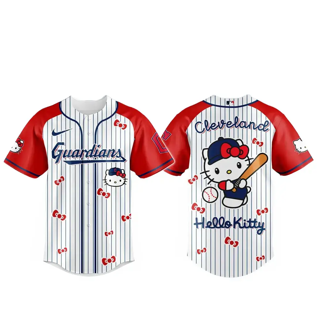 Cleveland Guardians x Hello Kitty 2026 And Sanrio World Baseball Jersey Image
