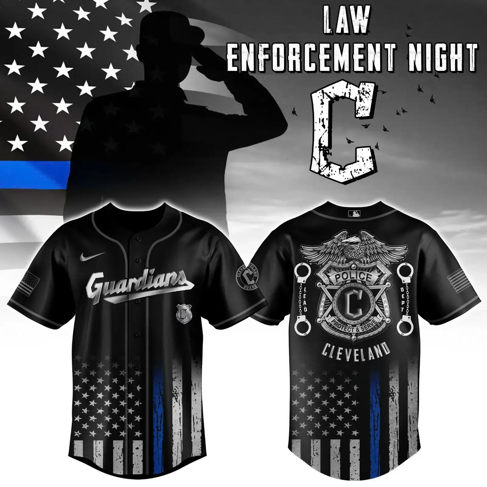 Cleveland Guardians x Law Enforcement Night Edition Jersey 2025 Image