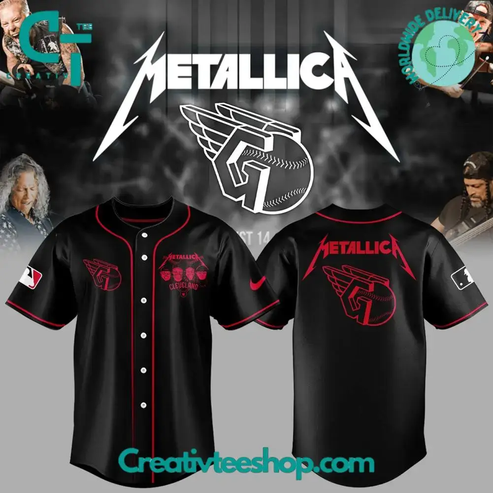 Cleveland Guardians X Metallica Night Special Black Baseball Jersey Image