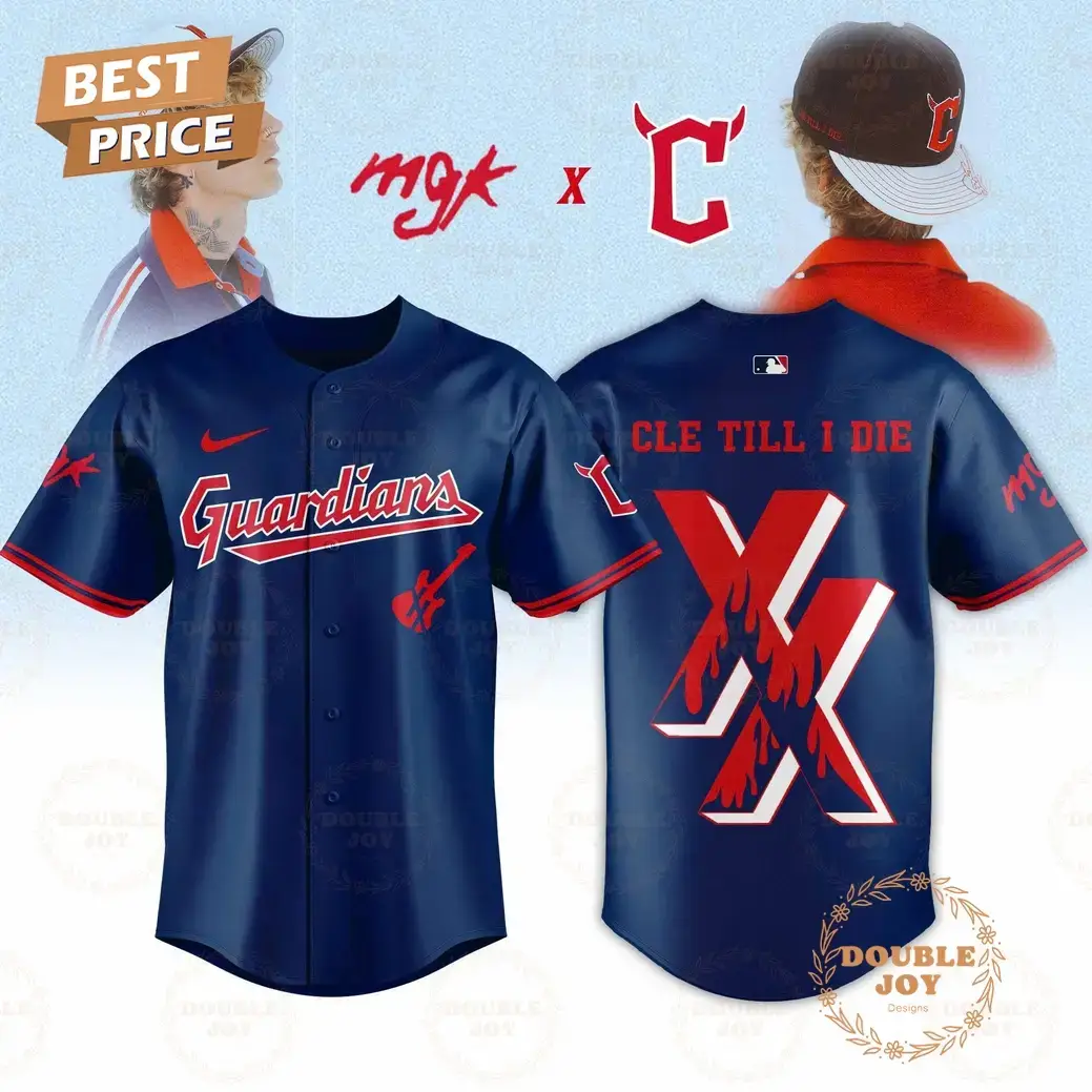 Cleveland Guardians x Mgk 2025 CLE TILL I DIE XX Navy Baseball Jersey Image