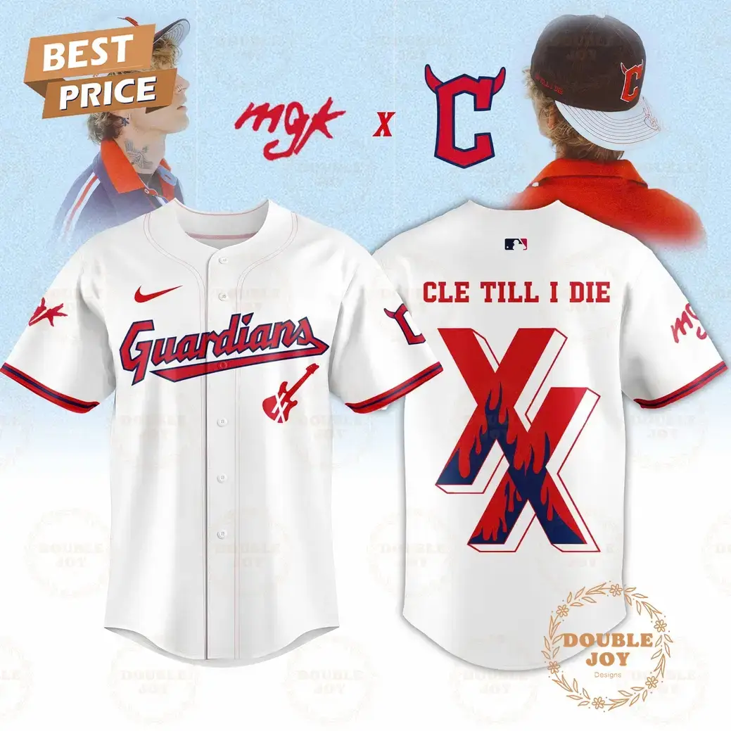 Cleveland Guardians x Mgk 2025 CLE TILL I DIE XX White Baseball Jersey Image
