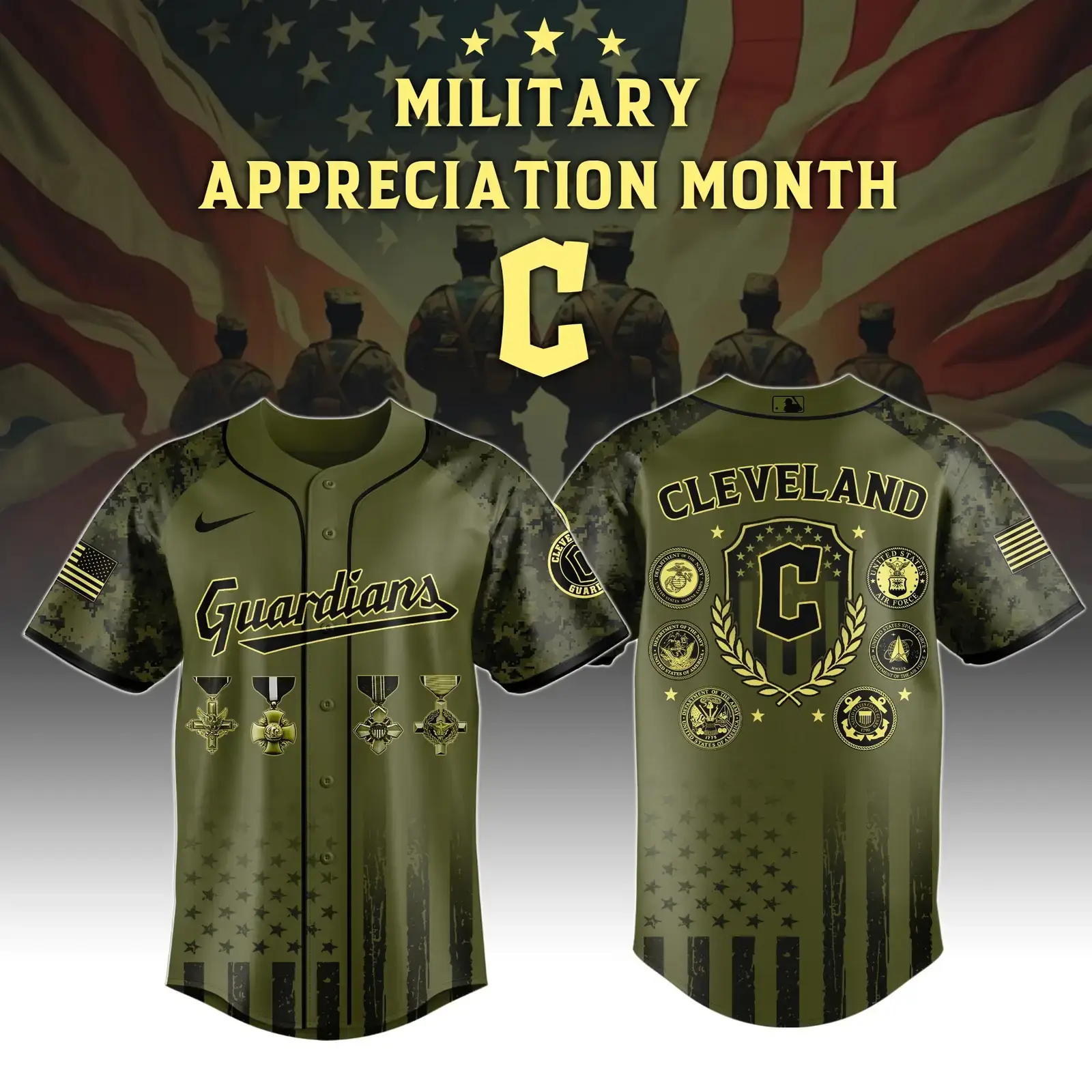 Cleveland Guardians x Military Appreciation Month Special Edition Jersey 2025 Image
