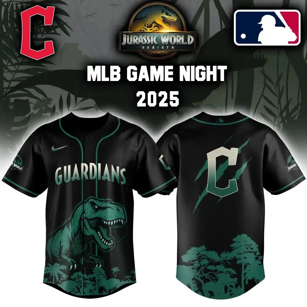 Cleveland Guardians X Mlb Jurassic World Baseball Jersey Image