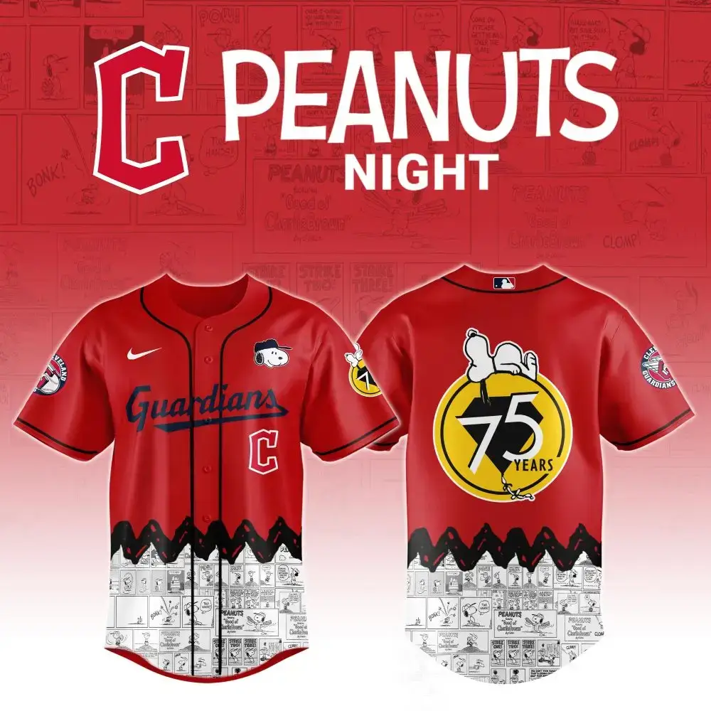 Cleveland Guardians X Peanuts Night Jersey Image