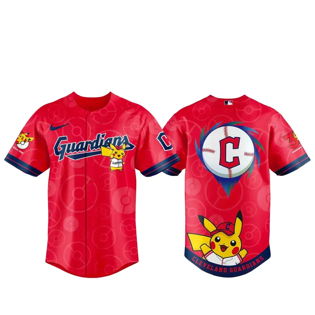Cleveland Guardians x Pokemon 30th Anniversary Baseball Jersey Image