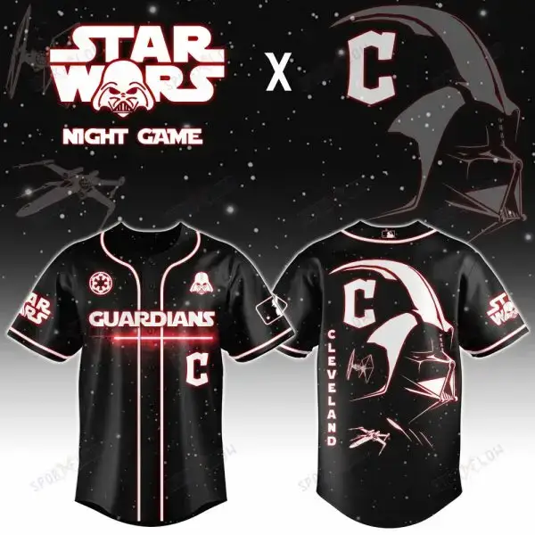 Cleveland Guardians X Star Wars Darth Vader Sith Lord Night Game Baseball Jersey Image