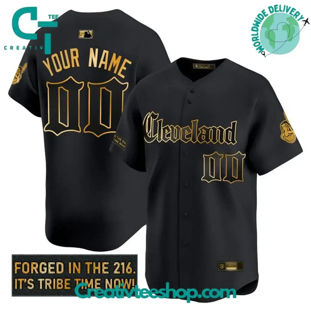 Cleveland Indians Gothic Iron Edition "Forged In The 216" Baseball Jersey Image
