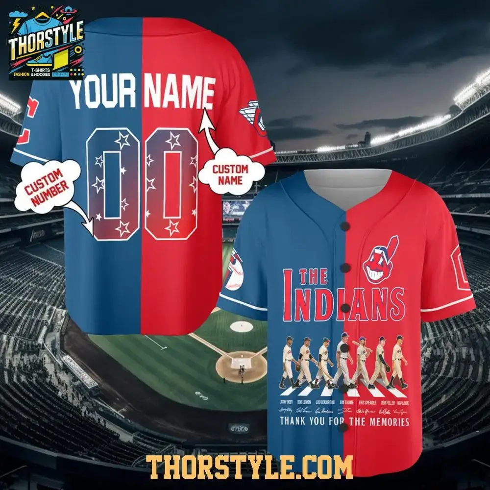Cleveland Indians Since 1915 Thank You Personalized Baseball Jersey Image