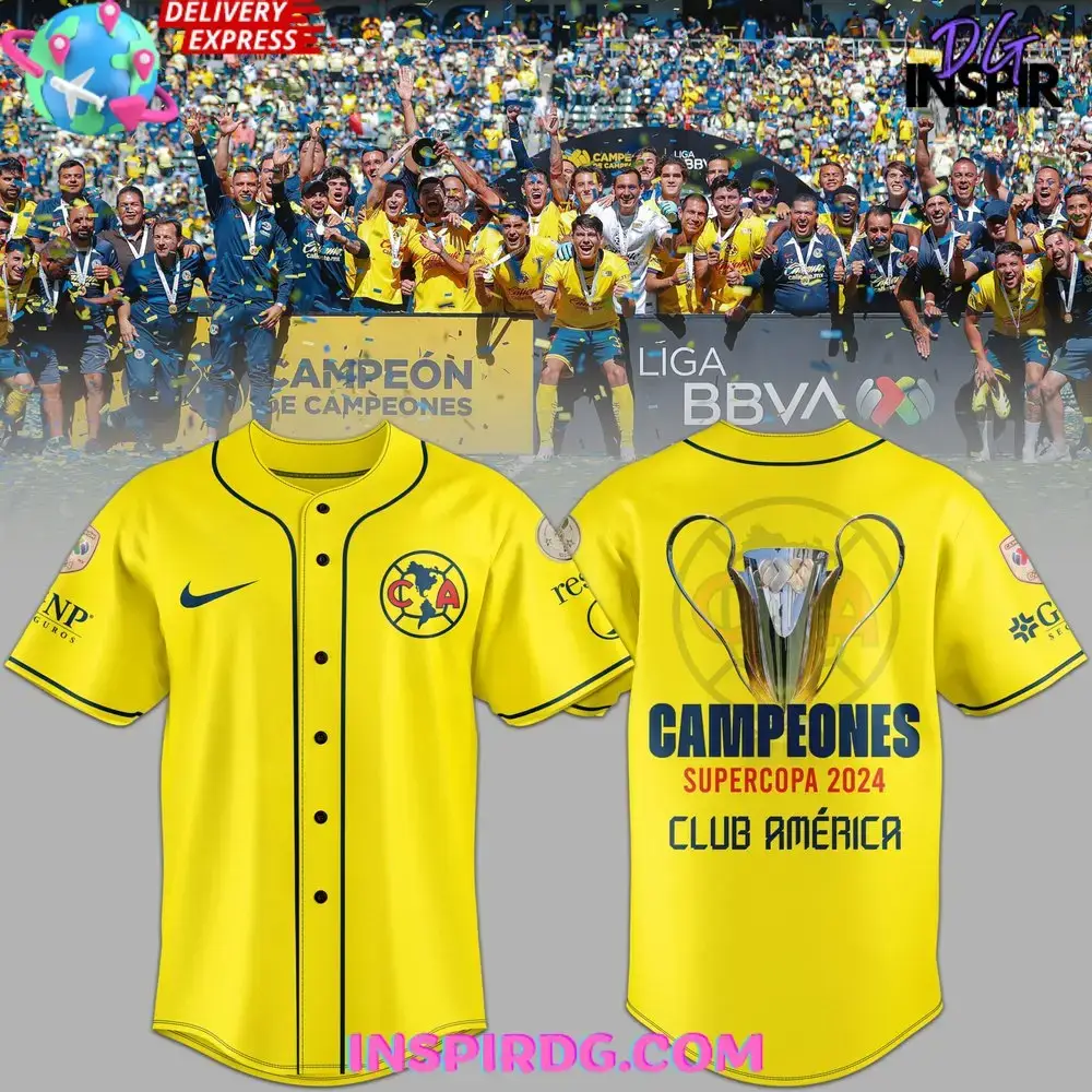 Club America Campeones Super Copa 2024 Baseball Jersey Image