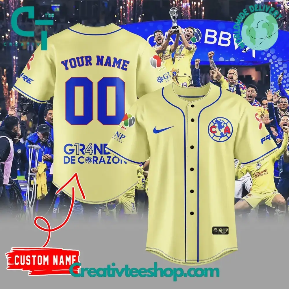 Club America Grandes De Corazon Baseball Jersey Image