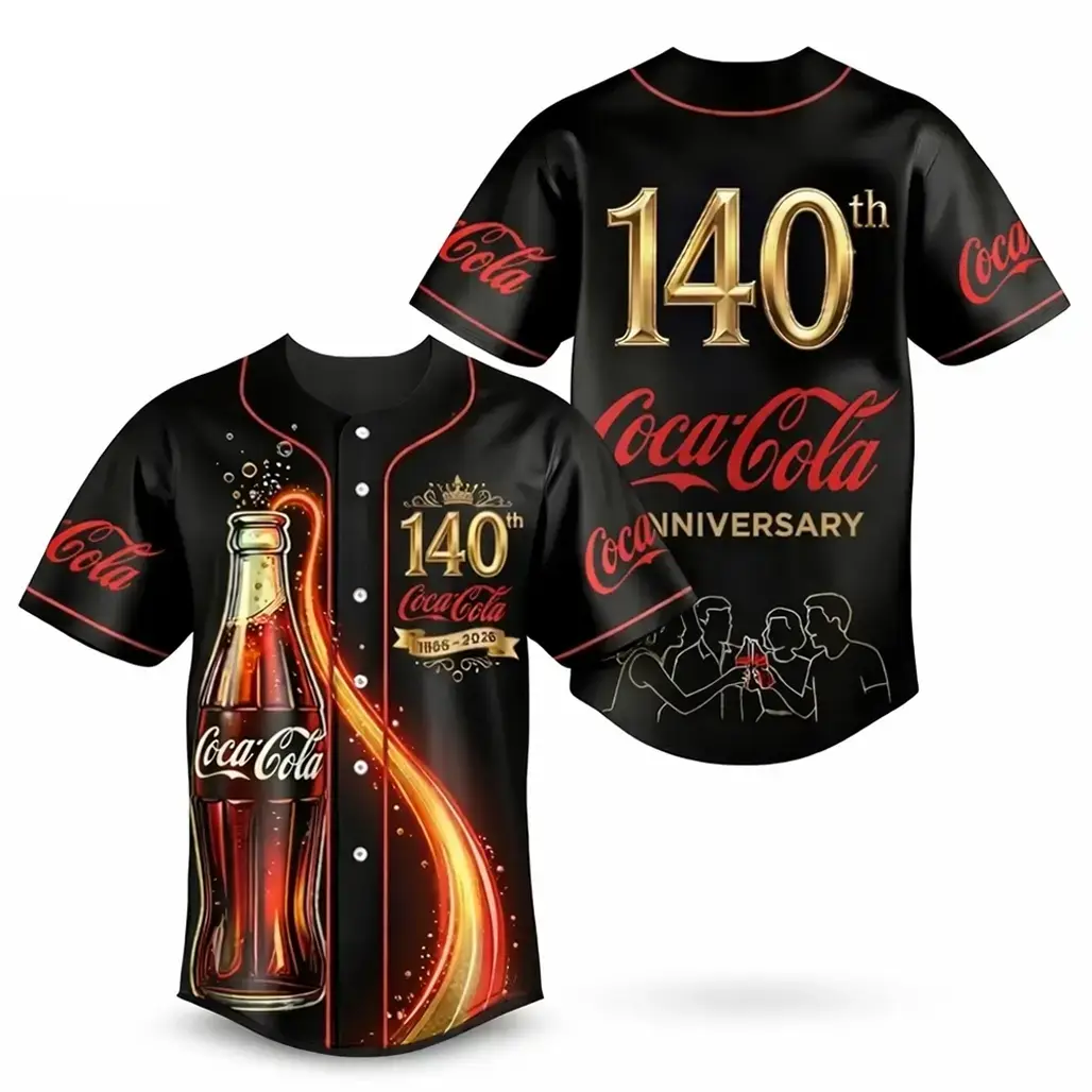 Coca Cola 140th Anniversary 1886-2026 Baseball Jersey Image