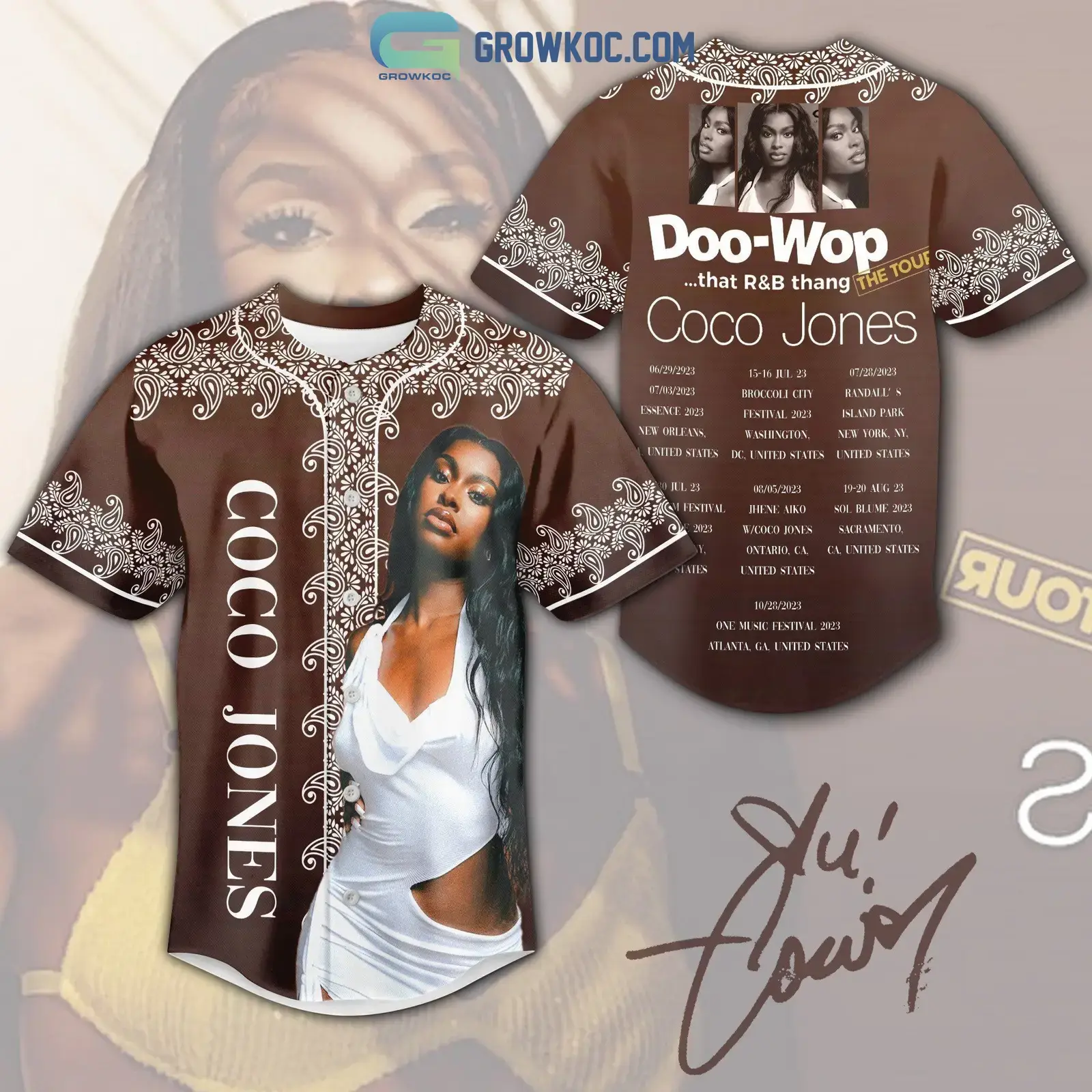 Coco Jones Doo Wop That R&B Thang The Tour Personalized Baseball Jersey Image