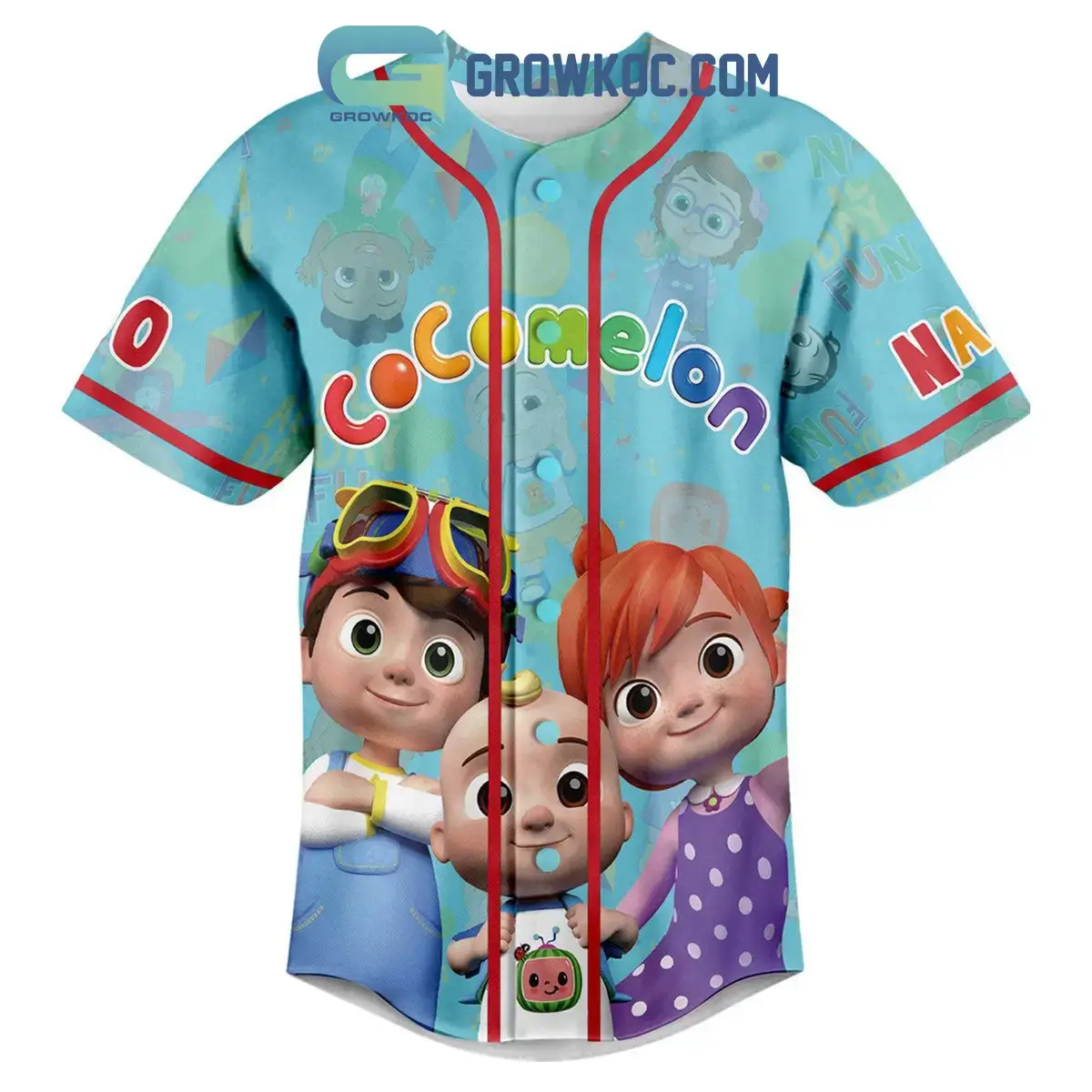 Cocomelon Cartoon Let's Have Fun Personalized Baseball Jersey Image