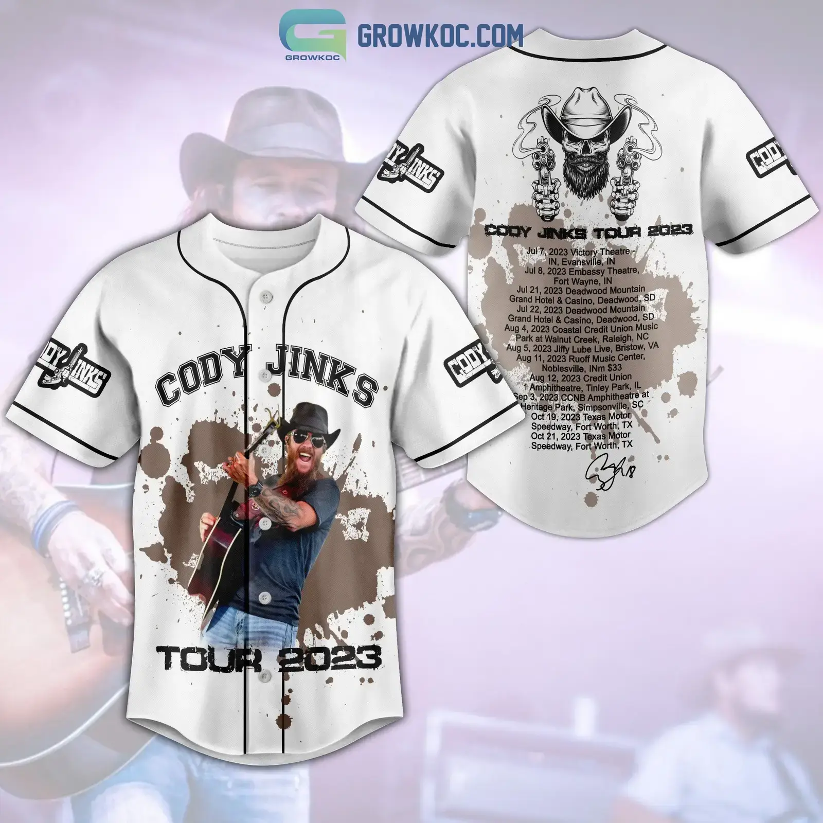 Cody Jinks Tour 2023 Baseball Jersey Image