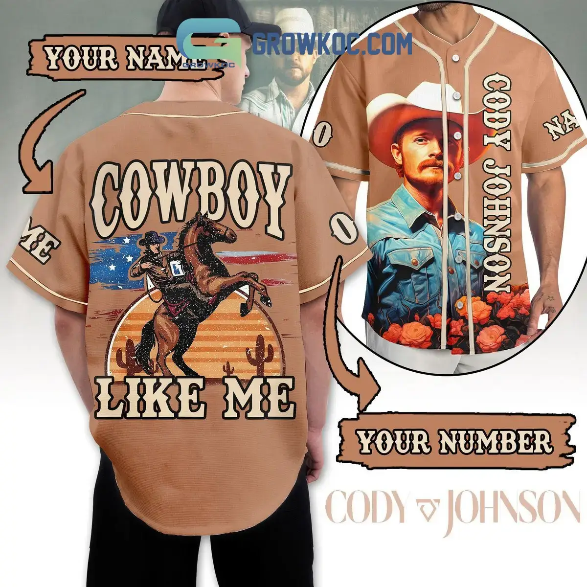 Cody Johnson Cowboy Like Me Personalized Baseball Jersey Image