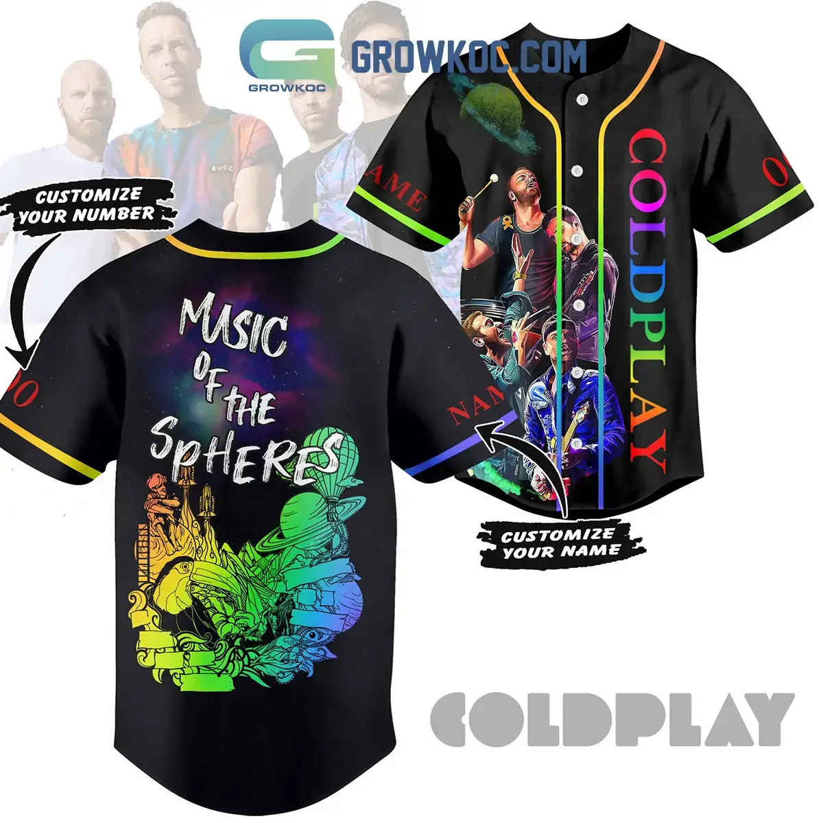 Cold Play Music Of The Spheres Personalized Baseball Jersey Image