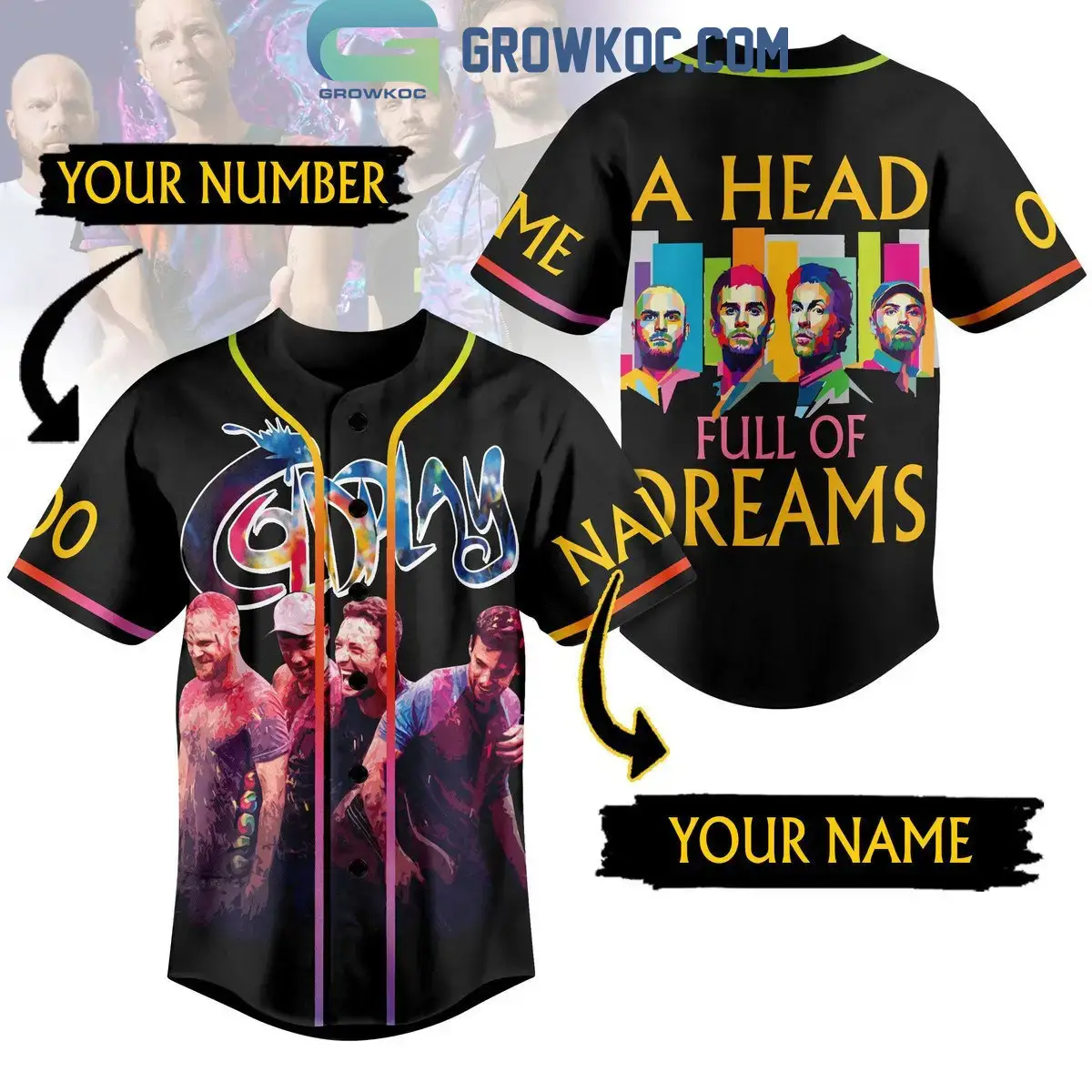 Coldplay A Head Full Of Dreams Personalized Baseball Jersey Image