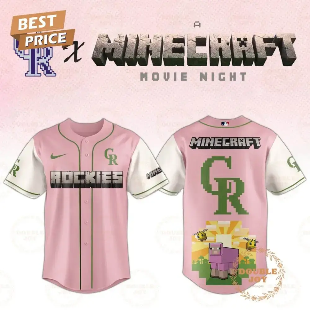 Colorado Rockies 2025 A Minecraft Movie Night Special Edition Baseball Jersey Image
