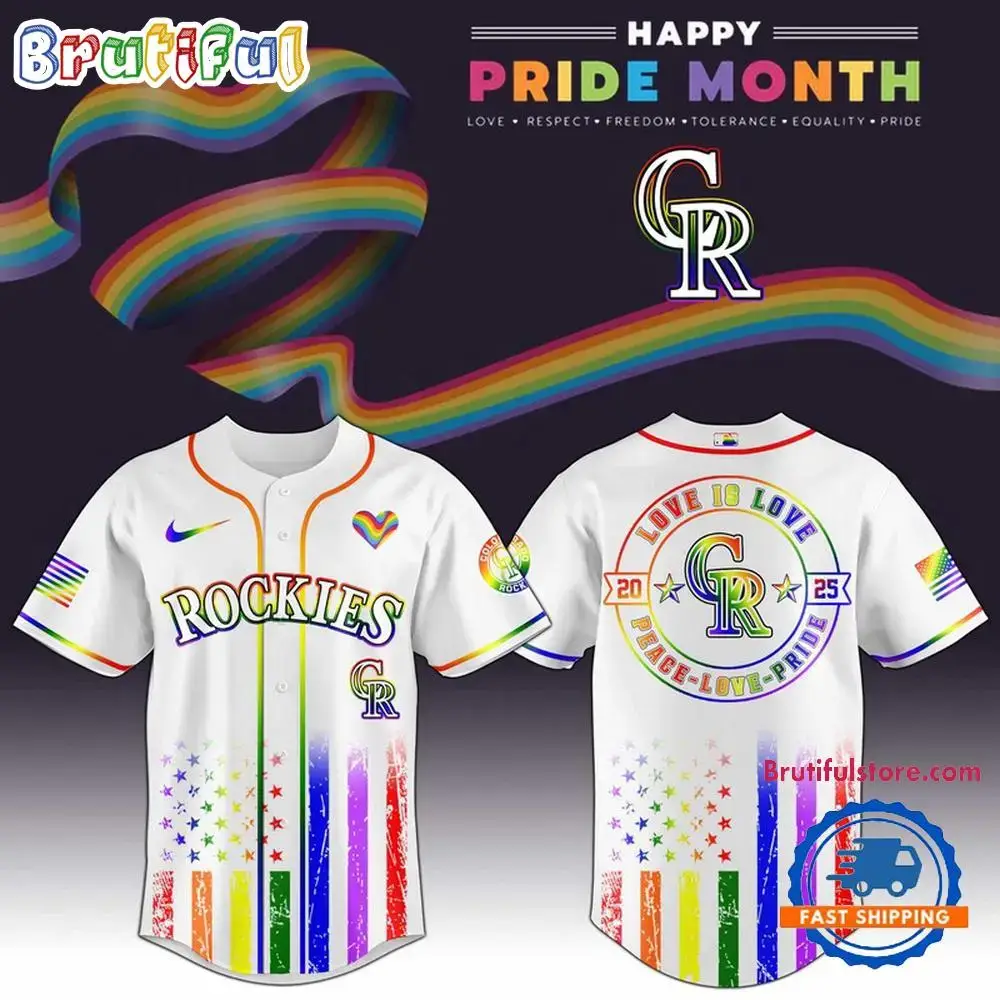 Colorado Rockies 2025 Happy Pride Month Limited Edition Baseball Jersey Image