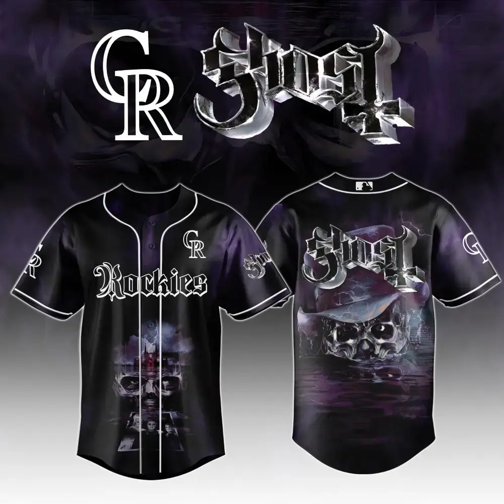 Colorado Rockies Mlb X Ghost Night Show Baseball Jersey Image