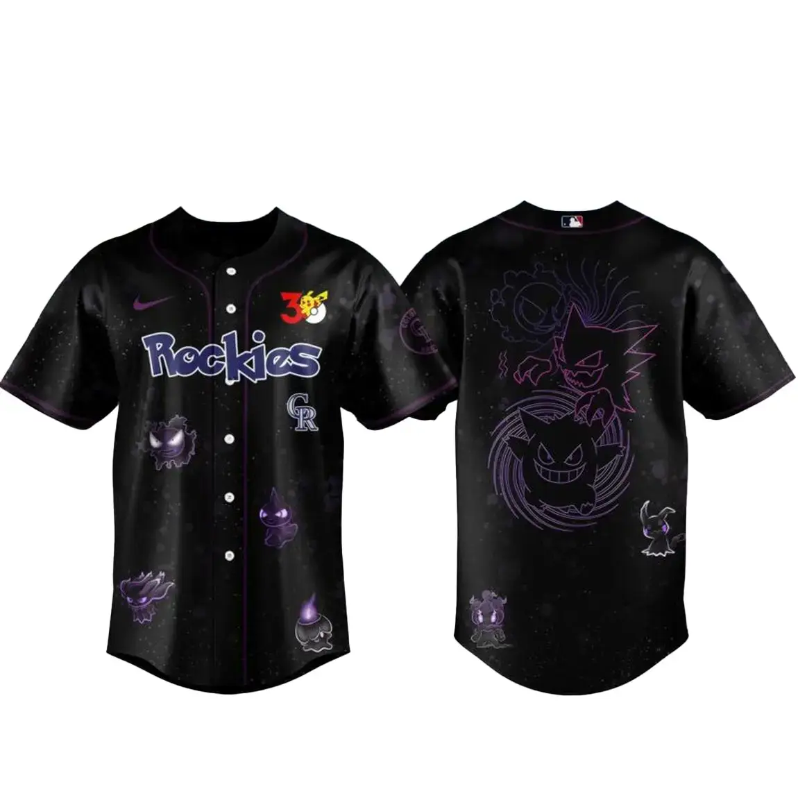 Colorado Rockies Pokemon 30th Anniversary 1996-2026 Baseball Jersey Image
