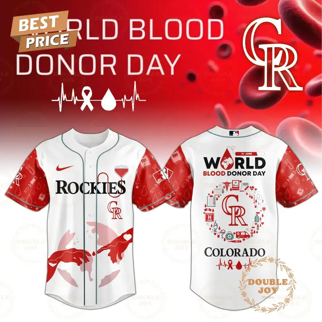 Colorado Rockies World Blood Donor Day 2025 Special Edition Baseball Jersey Image
