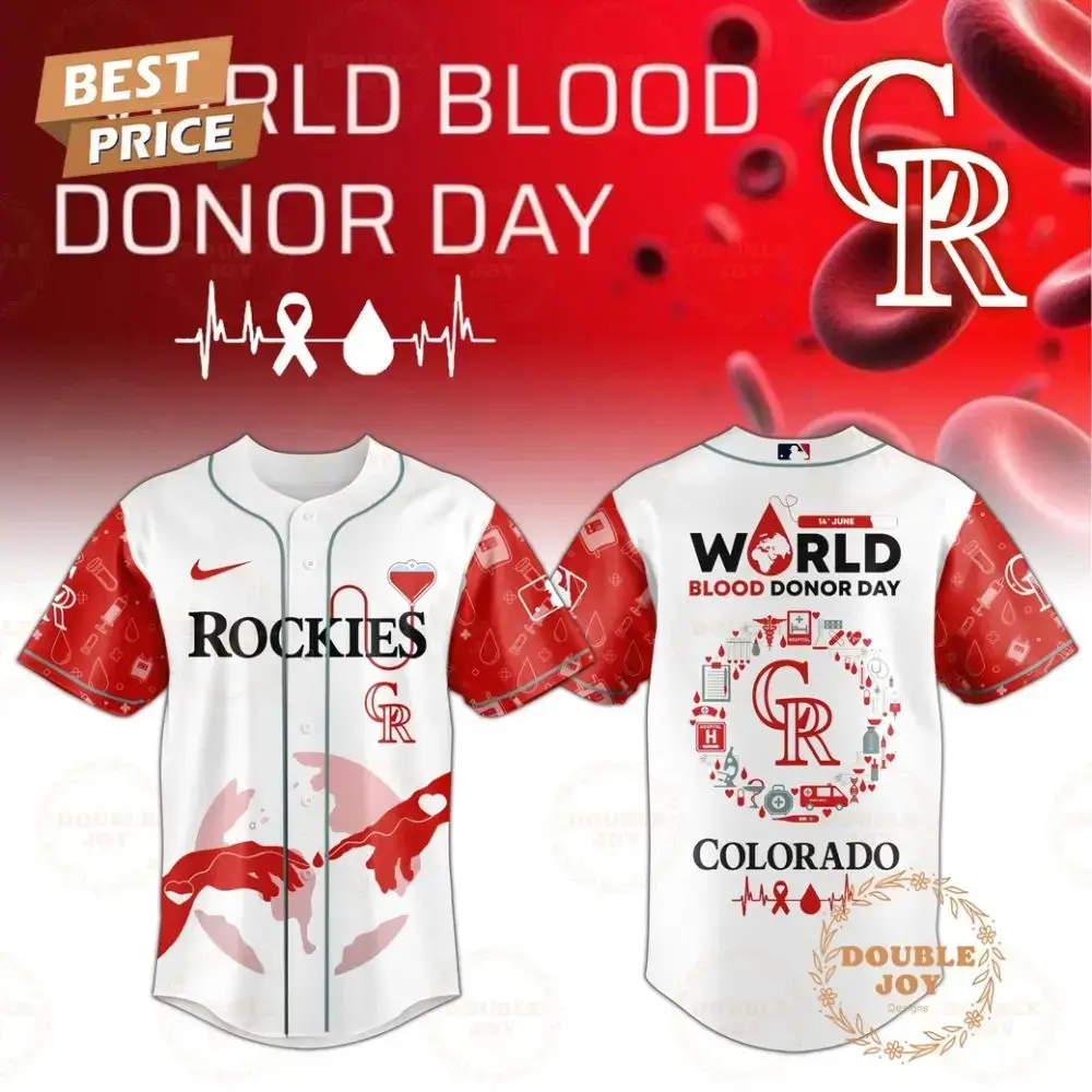 Colorado Rockies World Blood Donor Day 2025 Special Edition Baseball Jersey Image