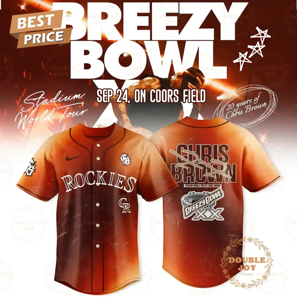 Colorado Rockies x Chris Brown Breezy Bowl XX Tour 2025 Special Edition Baseball Jersey Image
