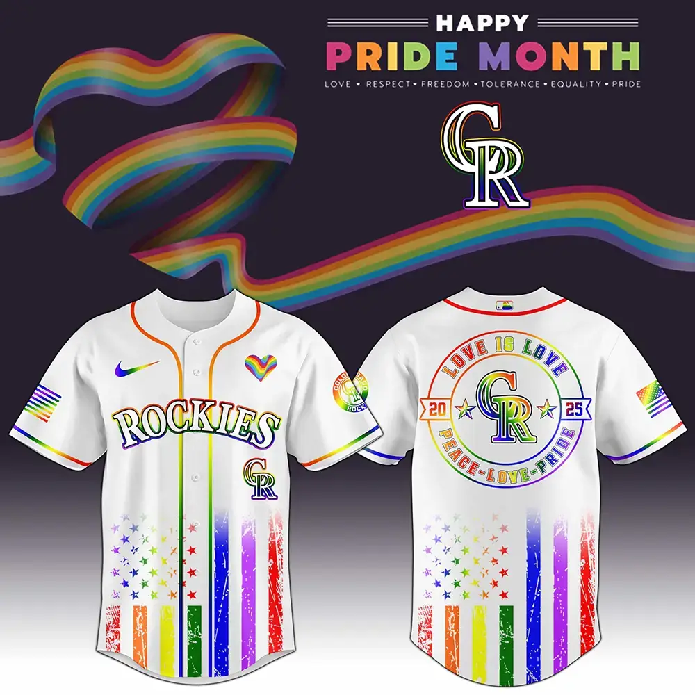 Colorado Rockies x Happy Pride Month 2025 Baseball Jersey Colorado Rockies Merch For Fans Image