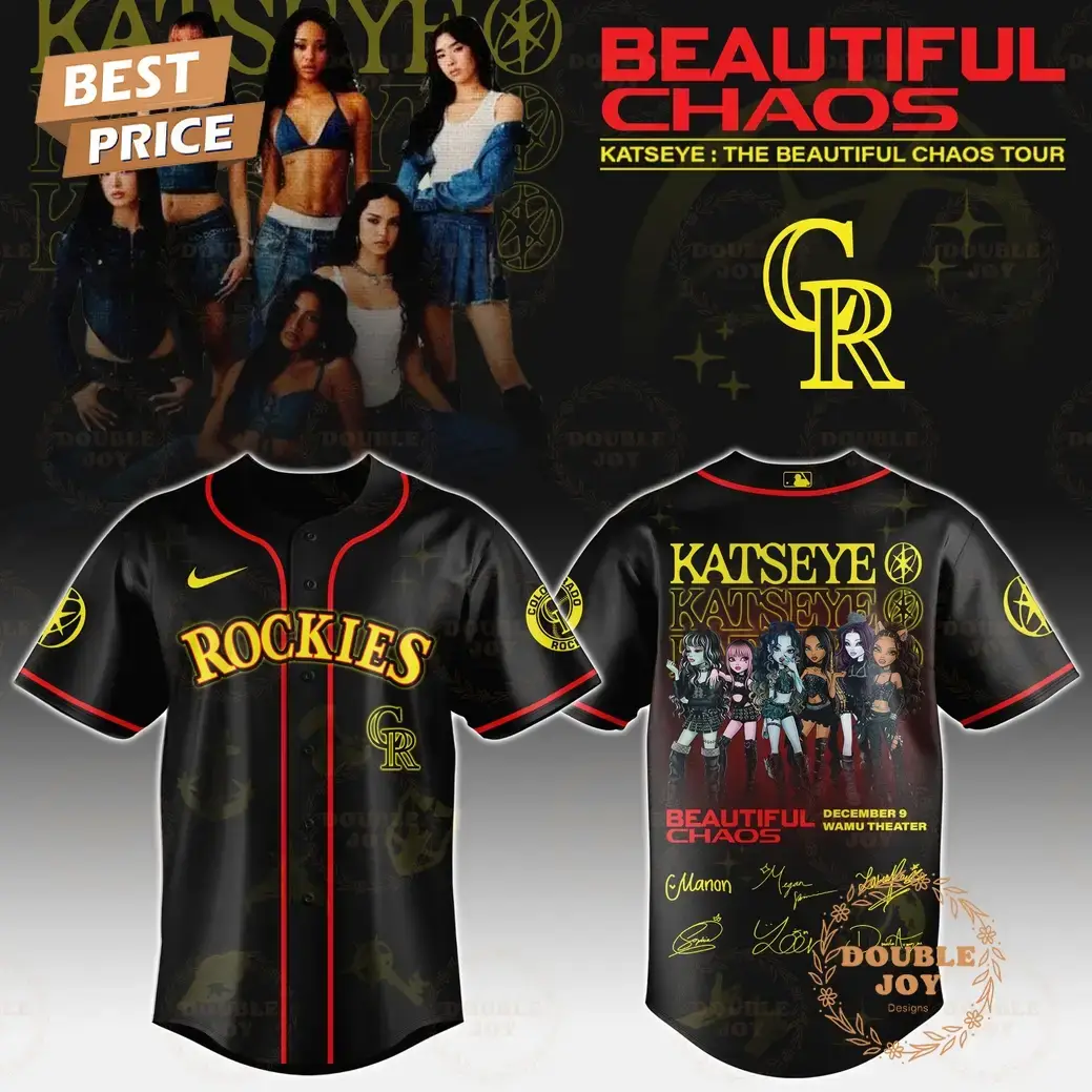 Colorado Rockies x Katseye "The Beautiful Chaos Tour" 2025 Baseball Jersey Image
