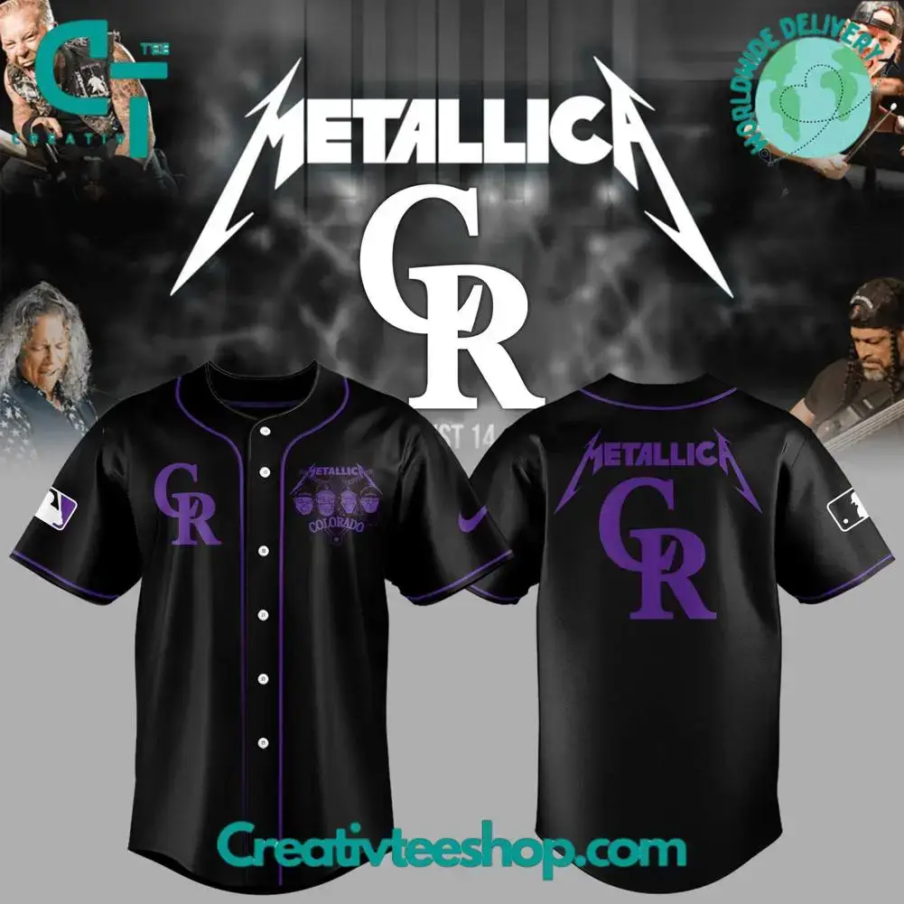 Colorado Rockies X Metallica Special Black Baseball Jersey Image
