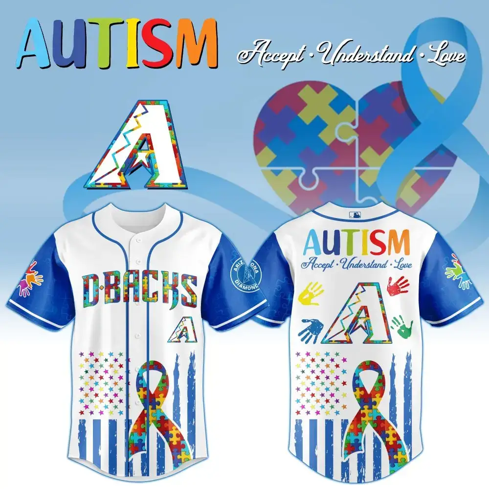 Colorful Autism Awareness Baseball Jersey - Support & Love With Style! Image
