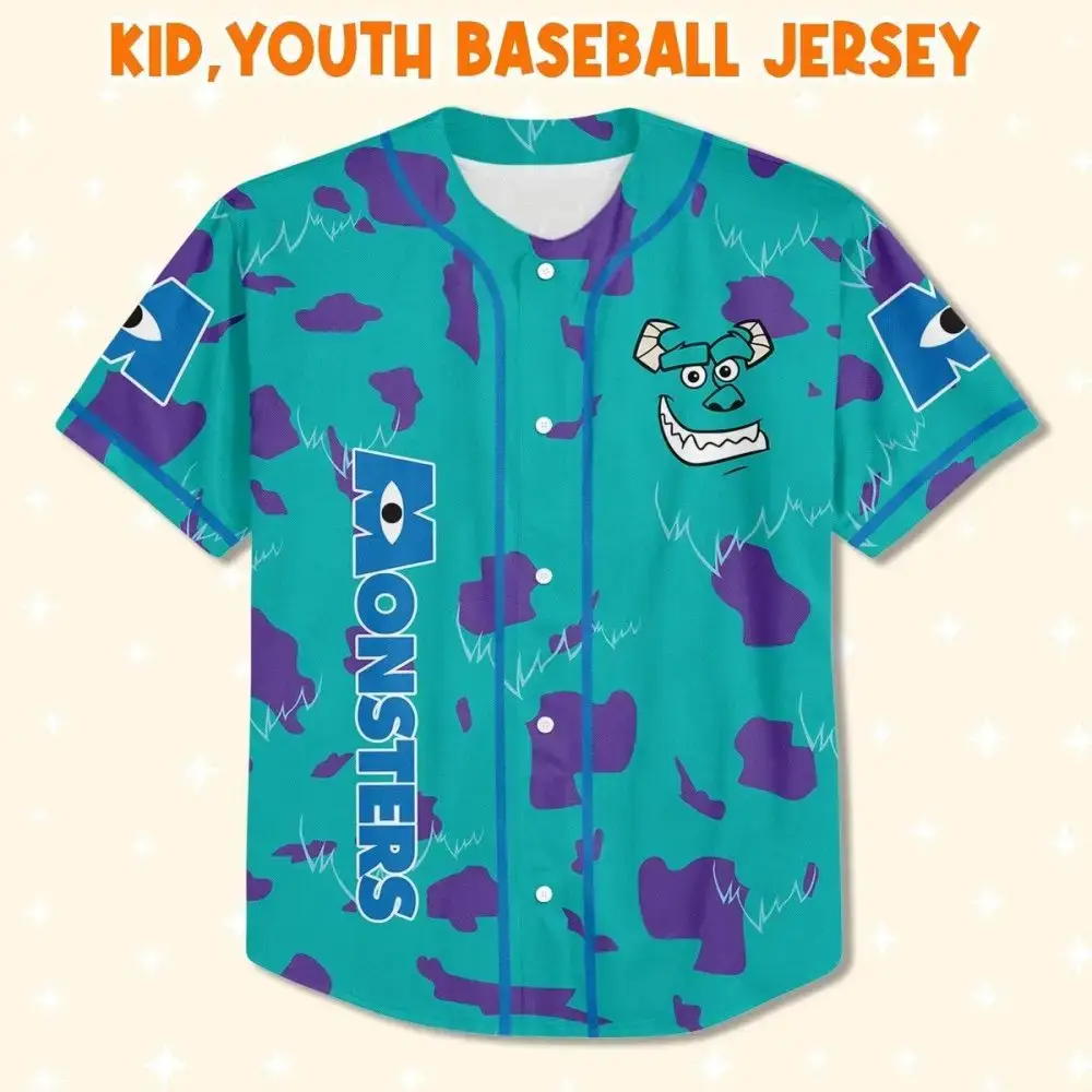 Colorful Monsters Kid'S Baseball Jersey – Fun, Durable Youth Sports Shirt Image