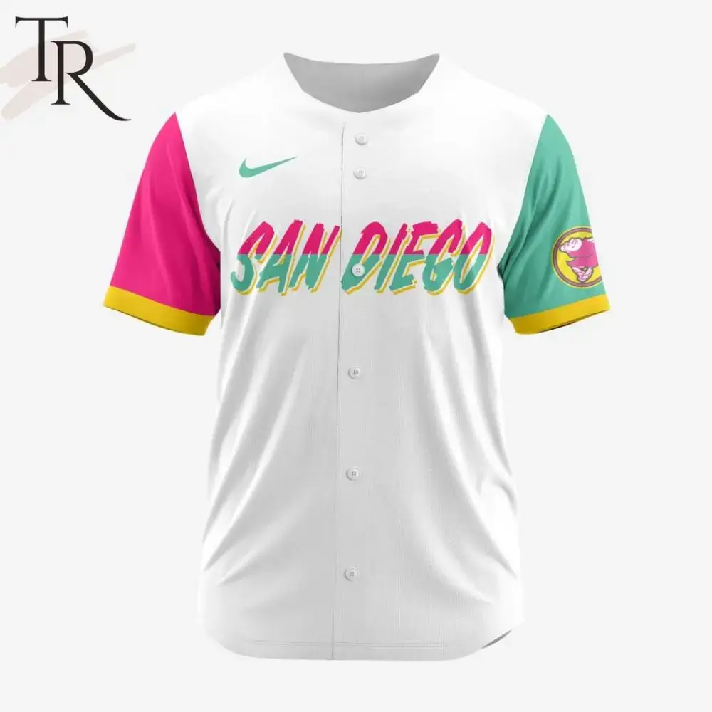 Colorful San Diego Baseball Jersey – Vibrant Retro Style Sportswear For Fans Image