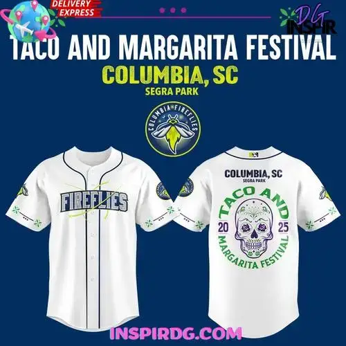 Columbia Fireflies Taco And Margarita Festival Special Baseball Jersey Image