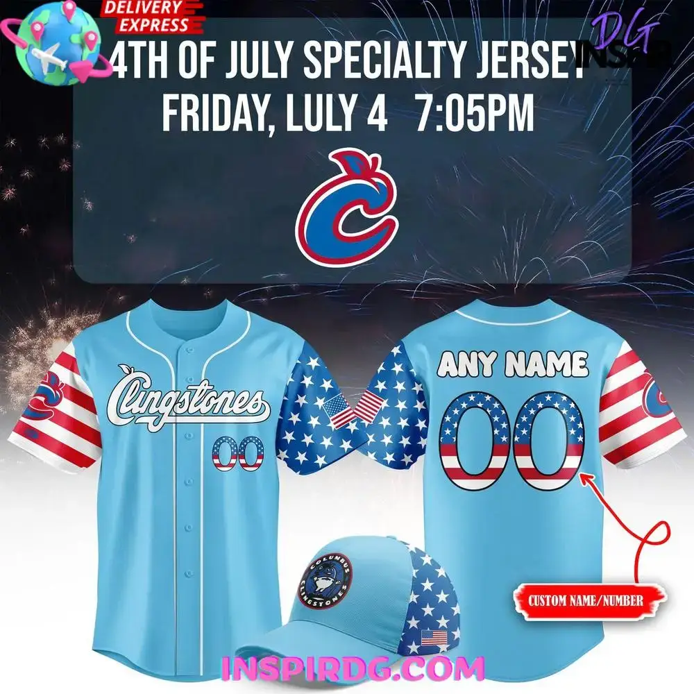 Columbus Clingstones 4Th Of July Special Edition Baseball Jersey Image