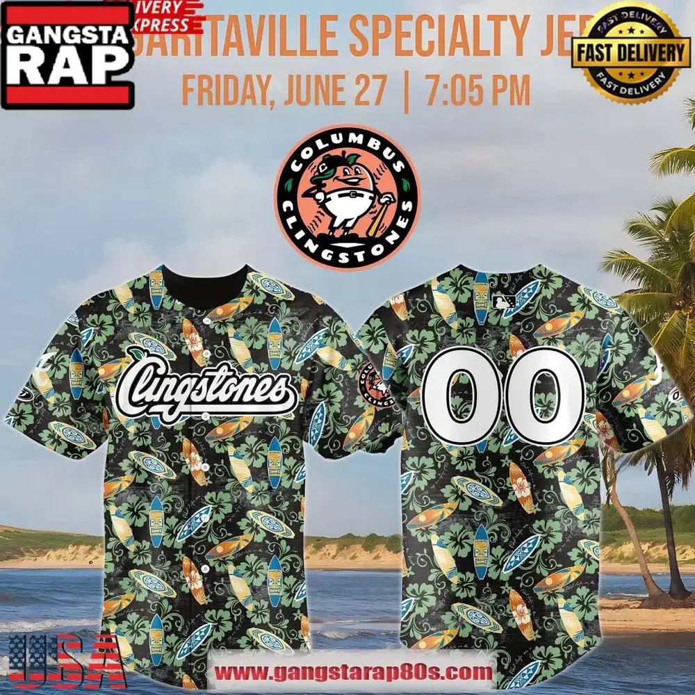 Columbus Clingstones x Margaritaville Specialty Baseball Jersey Shirt Image