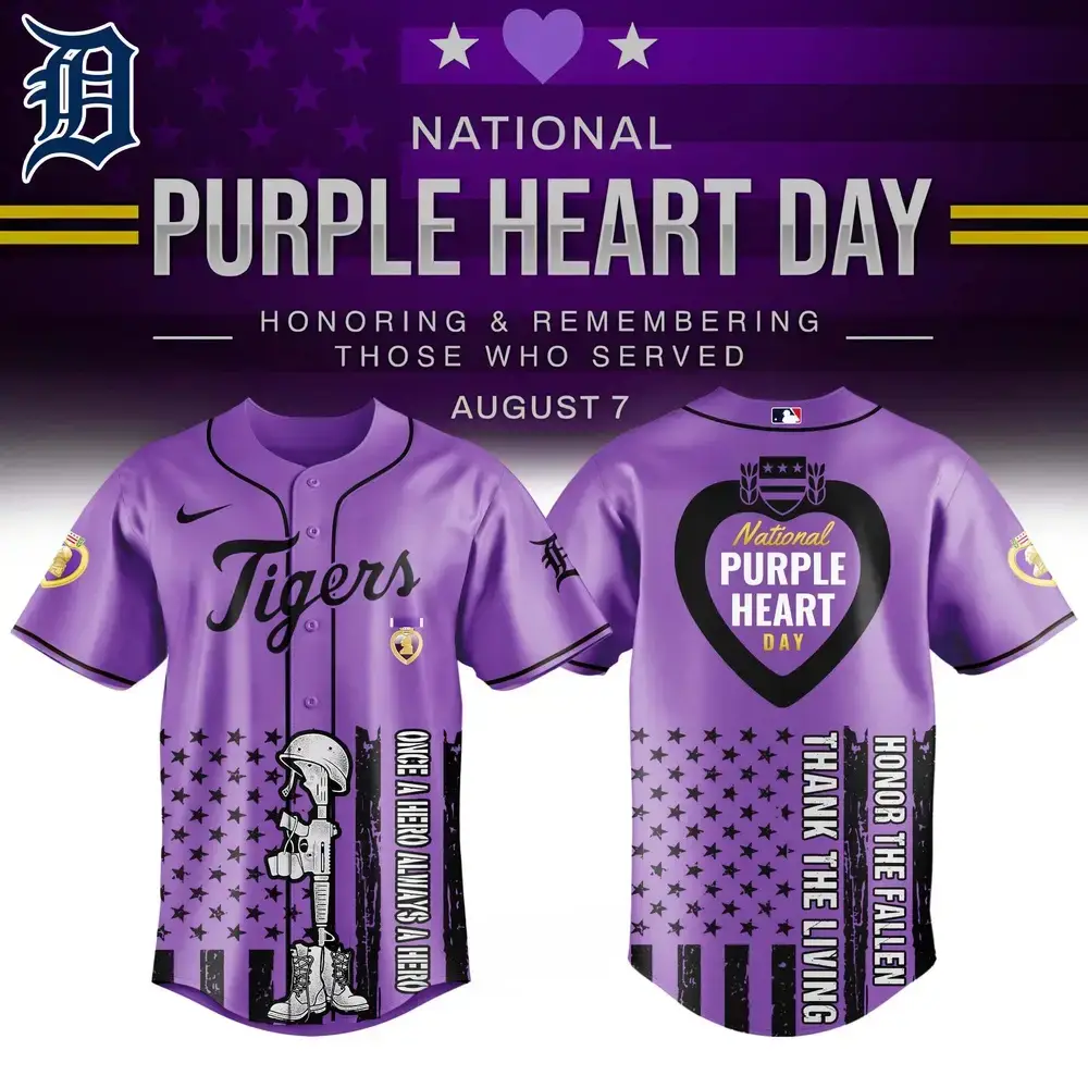 Commemorative Purple Heart Day Baseball Jersey - Honor Veterans In Style Image