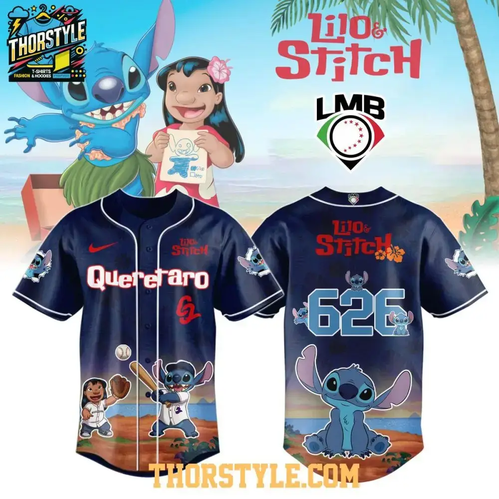 Conspiradores De Querétaro X Lilo & Stitch The Memories Disney 2025 Baseball Jersey Image