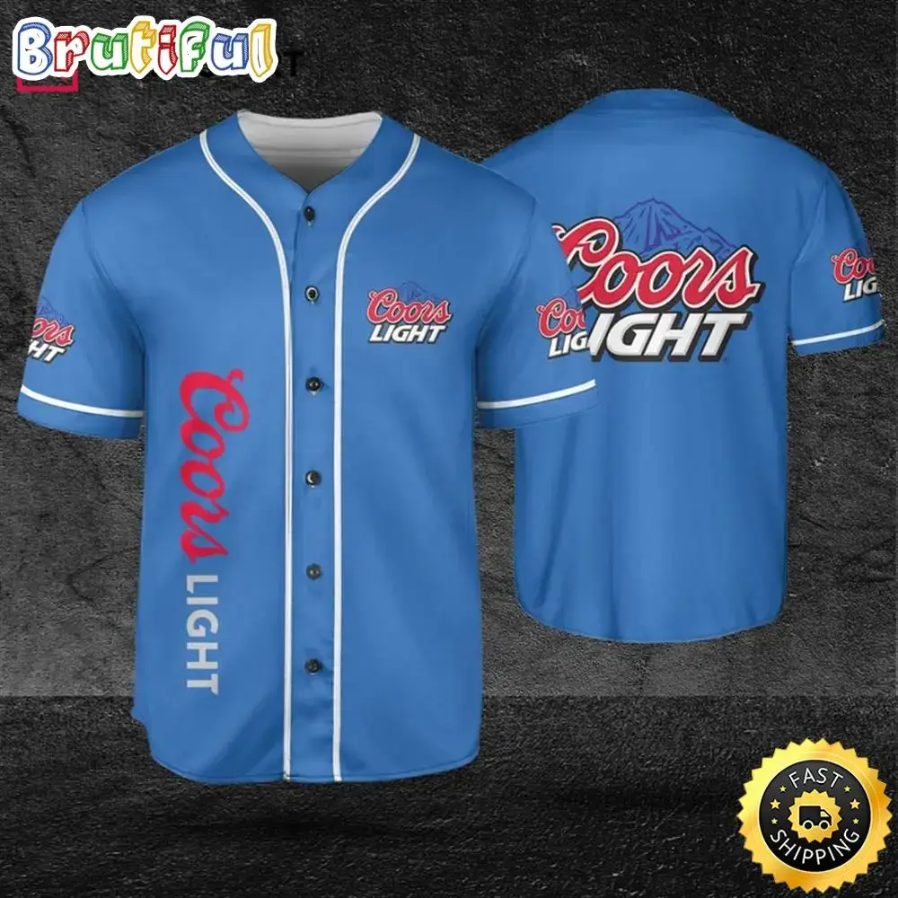 Coors Light Blue Beer Lovers Baseball Jersey Image