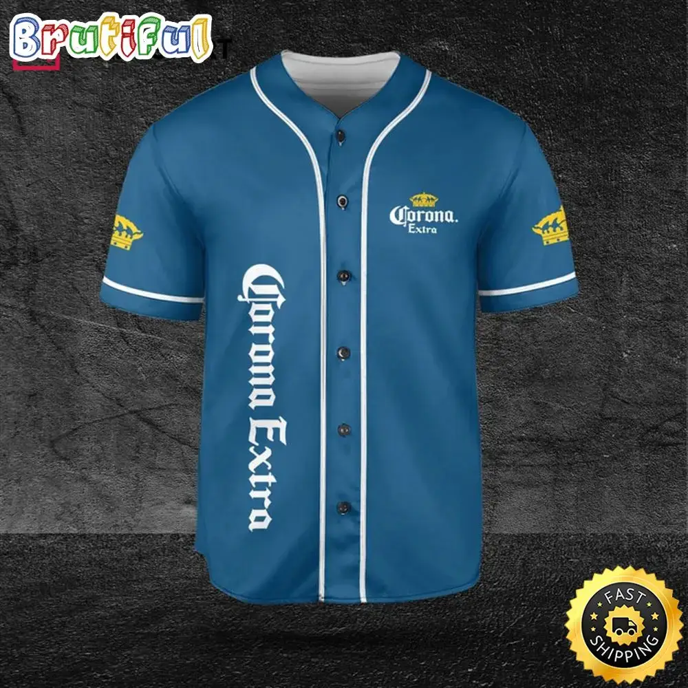 Corona Blue Beer Lovers Baseball Jersey Image