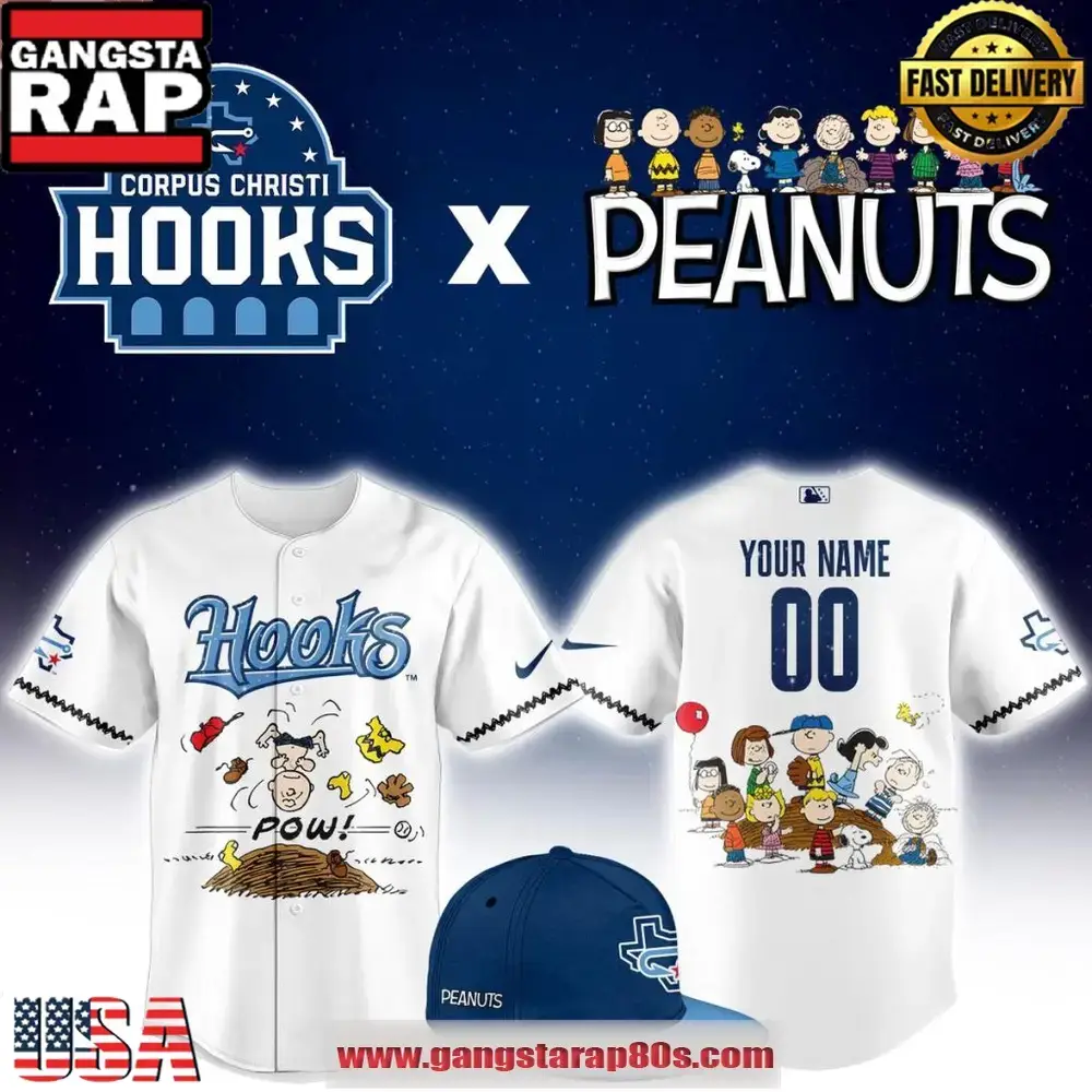 Corpus Christi Hooks x Peanuts Night 2026 Custom Baseball Jersey Image